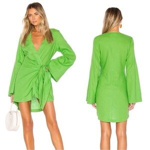 L'Academie Vibrant Green Mini Dress